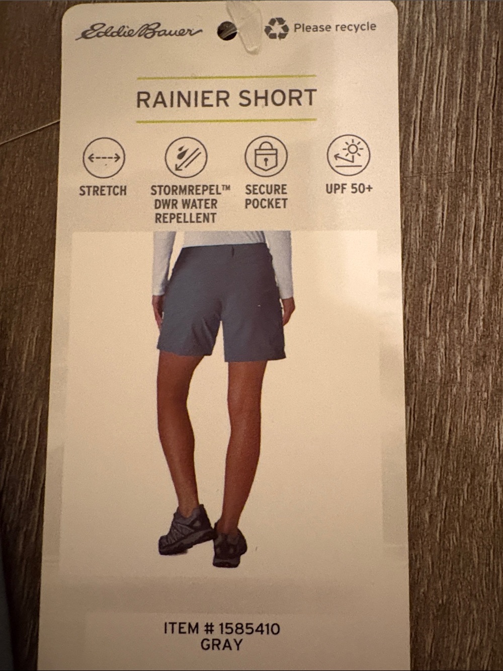 Eddie Bauer Rainer Women’s Outdoor Hiking Shorts Grey  Size 10 UPF 50 NWT - Picture 7 of 8